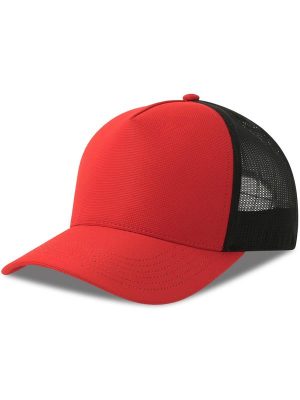 Atlantis Dempo 5 Panel Unstructured Mid Profile Mid Visor Textured Stretch Recycled Trucker Cap Adult - Image 5