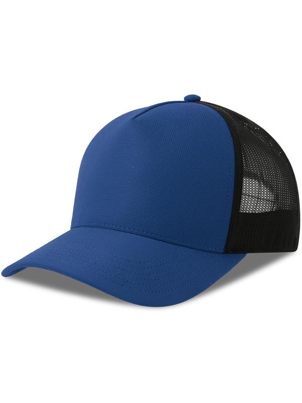 Atlantis Dempo 5 Panel Unstructured Mid Profile Mid Visor Textured Stretch Recycled Trucker Cap Adult