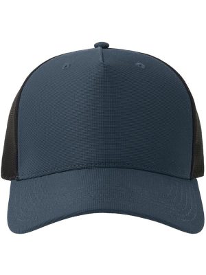 Atlantis Dempo 5 Panel Unstructured Mid Profile Mid Visor Textured Stretch Recycled Trucker Cap Adult - Image 15