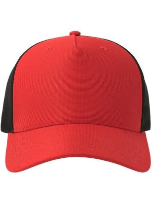 Atlantis Dempo 5 Panel Unstructured Mid Profile Mid Visor Textured Stretch Recycled Trucker Cap Adult - Image 19