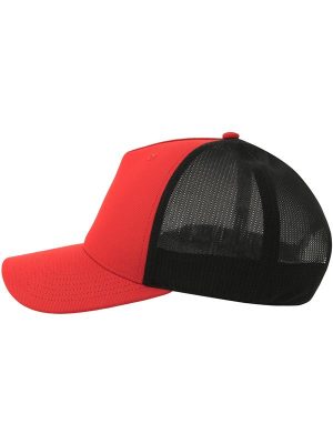 Atlantis Dempo 5 Panel Unstructured Mid Profile Mid Visor Textured Stretch Recycled Trucker Cap Adult - Image 21