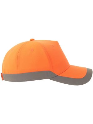 Atlantis Helpy S 5 Panel Structured High Profile Curved Visor Reflective Recycled Cap Adult - Image 7