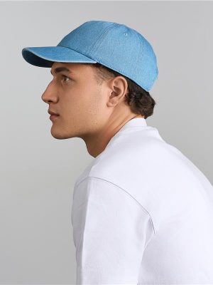 Atlantis Iraya 5 Panel Unstructured Low Profile Mid Visor Denim Recycled Cap Adult - Image 1