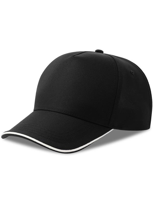 Atlantis Recy Five Piping 5 Panel Structured Mid Profile Curved Visor Recycled Cap Adult