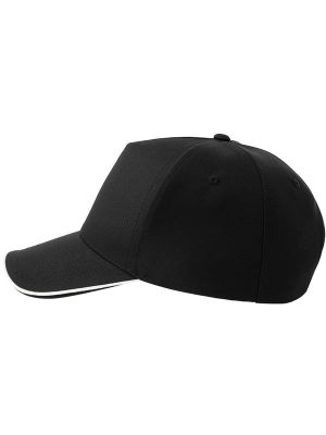 Atlantis Recy Five Piping 5 Panel Structured Mid Profile Curved Visor Recycled Cap Adult - Image 5