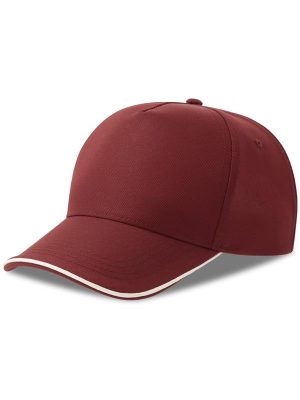 Atlantis Recy Five Piping 5 Panel Structured Mid Profile Curved Visor Recycled Cap Adult - Image 7