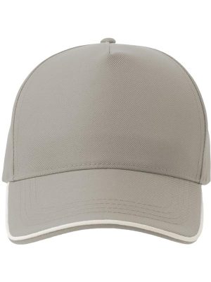 Atlantis Recy Five Piping 5 Panel Structured Mid Profile Curved Visor Recycled Cap Adult - Image 17
