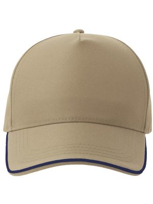 Atlantis Recy Five Piping 5 Panel Structured Mid Profile Curved Visor Recycled Cap Adult - Image 21
