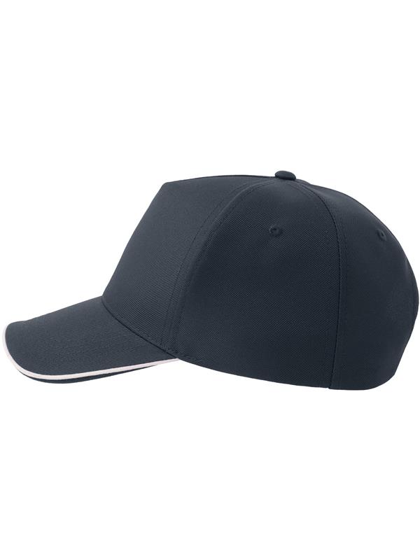 Atlantis Recy Five Piping 5 Panel Structured Mid Profile Curved Visor Recycled Cap Adult