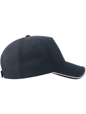 Atlantis Recy Five Piping 5 Panel Structured Mid Profile Curved Visor Recycled Cap Adult - Image 34