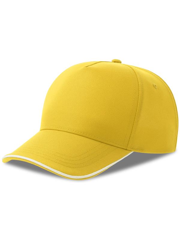 Atlantis Recy Five Piping 5 Panel Structured Mid Profile Curved Visor Recycled Cap Adult