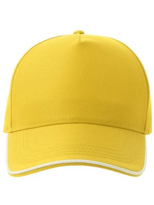 Atlantis Recy Five Piping 5 Panel Structured Mid Profile Curved Visor Recycled Cap Adult - Image 60