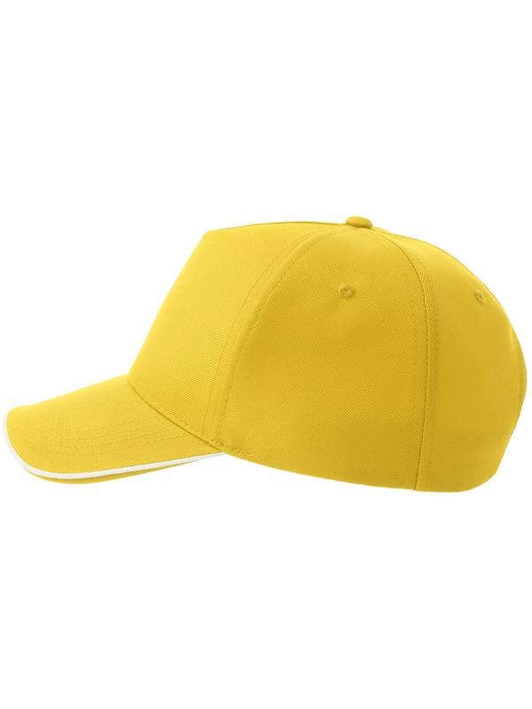 Atlantis Recy Five Piping 5 Panel Structured Mid Profile Curved Visor Recycled Cap Adult