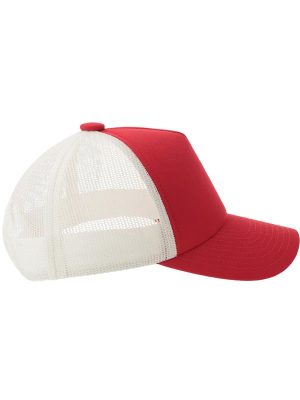 Atlantis Record S 5 Panel Structured High Profile Mid Visor Recycled Trucker Cap Adult - Image 32