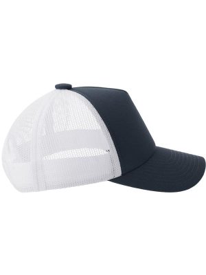 Atlantis Record S 5 Panel Structured High Profile Mid Visor Recycled Trucker Cap Adult - Image 37
