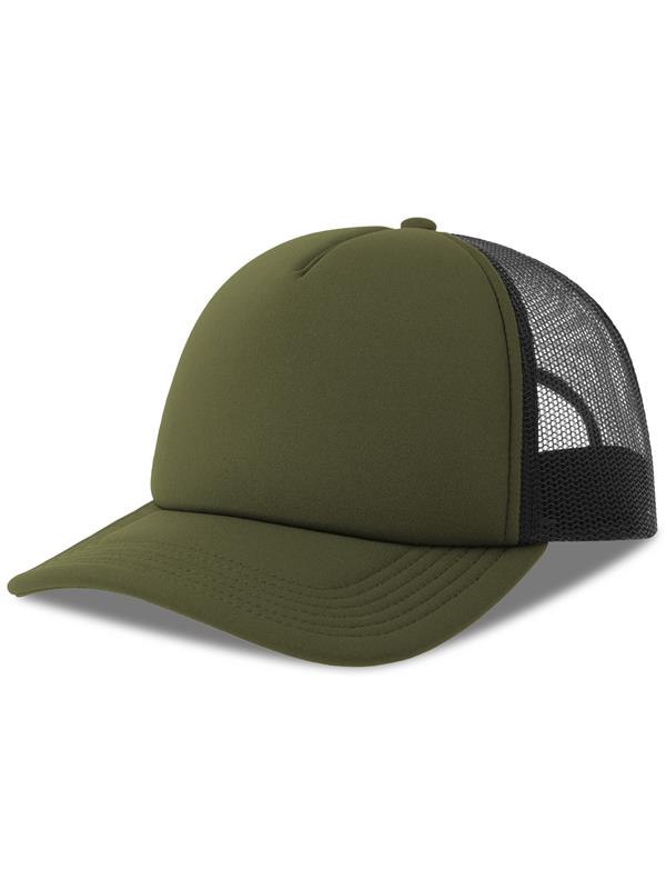 Atlantis Rapper S 5 Panel Structured Foam Mid Profile Curved Visor Recycled Trucker Cap Adult
