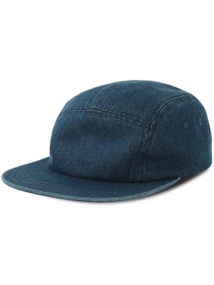 Atlantis Ruby 5 Panel Unstructured Low Profile Flat Visor Denim Recycled Camper Cap Adult - Image 3