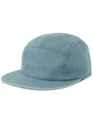 Atlantis Ruby 5 Panel Unstructured Low Profile Flat Visor Denim Recycled Camper Cap Adult - Image 4
