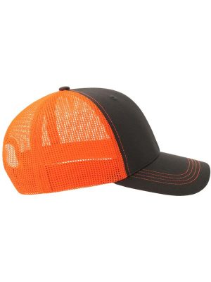 Atlantis Sonic S 6 Panel Structured Mid Profile Mid Visor Contrast Organic Trucker Cap Adult - Image 72
