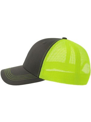 Atlantis Sonic S 6 Panel Structured Mid Profile Mid Visor Contrast Organic Trucker Cap Adult - Image 75