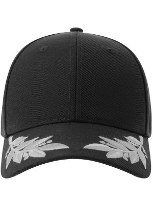 Atlantis Winner S 6 Panel Structured Mid Profile Curved Visor Laurel Embroidered Recycled Cap Adult - Image 3