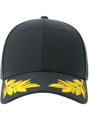Atlantis Winner S 6 Panel Structured Mid Profile Curved Visor Laurel Embroidered Recycled Cap Adult - Image 7