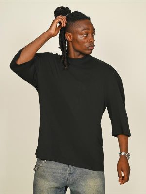 Casual Classics Premium Combed 220 Oversize Fit Extended Neck Half Sleeve Tee Tall Adult - Image 1