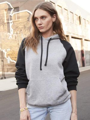 Jerzees Nublend Open End 275 Regular Fit Colour Block Raglan Hood Adult - Image 3