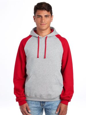 Jerzees Nublend Open End 275 Regular Fit Colour Block Raglan Hood Adult - Image 8
