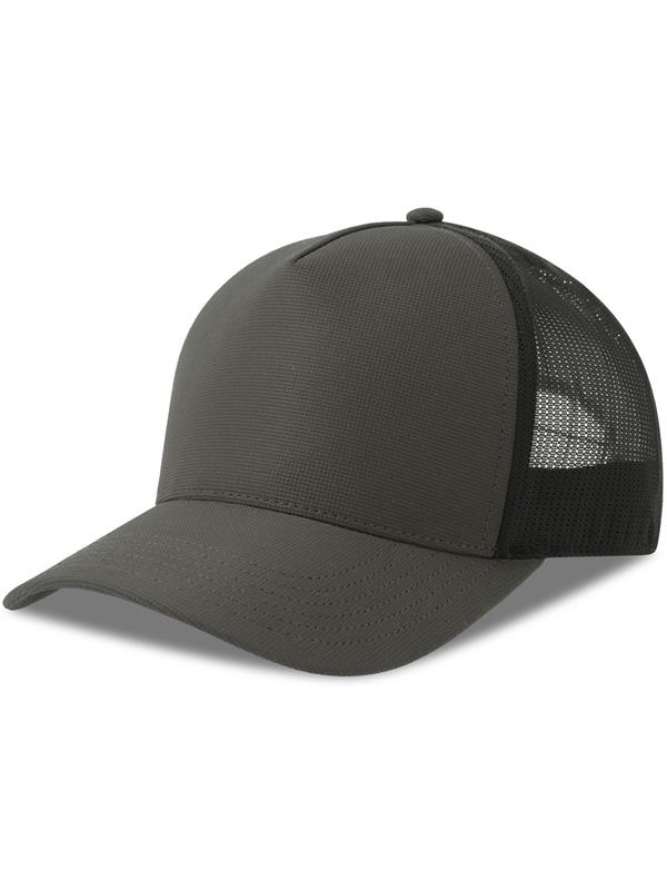 Atlantis Dempo 5 Panel Unstructured Mid Profile Mid Visor Textured Stretch Recycled Trucker Cap Adult