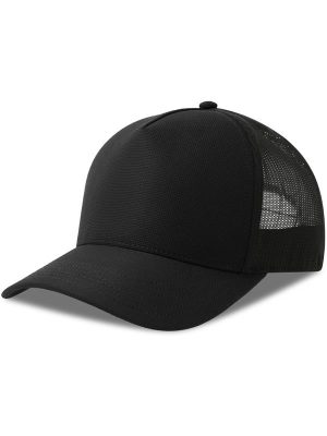 Atlantis Dempo 5 Panel Unstructured Mid Profile Mid Visor Textured Stretch Recycled Trucker Cap Adult - Image 28