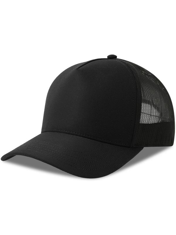 Atlantis Dempo 5 Panel Unstructured Mid Profile Mid Visor Textured Stretch Recycled Trucker Cap Adult