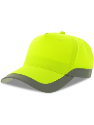 Atlantis Helpy S 5 Panel Structured High Profile Curved Visor Reflective Recycled Cap Adult - Image 20
