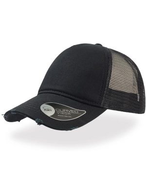 Atlantis Rapper Destroyed 5 Panel Weathered Trucker Cap Adult - Image 2