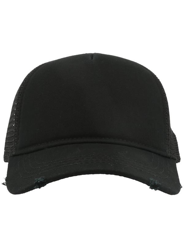 Atlantis Rapper Destroyed 5 Panel Weathered Trucker Cap Adult