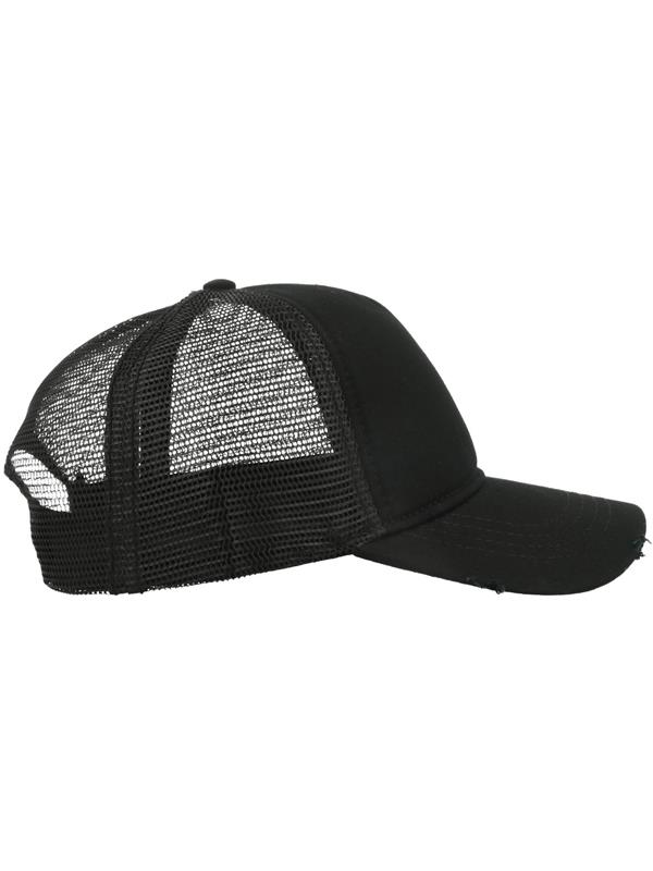 Atlantis Rapper Destroyed 5 Panel Weathered Trucker Cap Adult