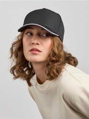 Atlantis Recy Five Piping 5 Panel Structured Mid Profile Curved Visor Recycled Cap Adult - Image 66