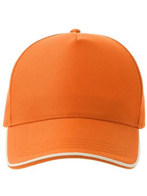 Atlantis Recy Five Piping 5 Panel Structured Mid Profile Curved Visor Recycled Cap Adult - Image 103