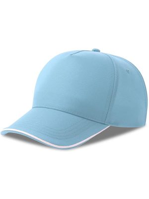 Atlantis Recy Five Piping 5 Panel Structured Mid Profile Curved Visor Recycled Cap Adult - Image 92