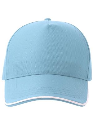 Atlantis Recy Five Piping 5 Panel Structured Mid Profile Curved Visor Recycled Cap Adult - Image 93