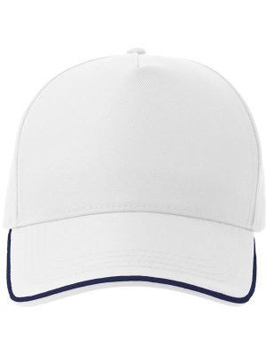 Atlantis Recy Five Piping 5 Panel Structured Mid Profile Curved Visor Recycled Cap Adult - Image 122