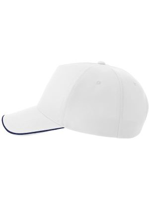 Atlantis Recy Five Piping 5 Panel Structured Mid Profile Curved Visor Recycled Cap Adult - Image 124
