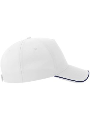 Atlantis Recy Five Piping 5 Panel Structured Mid Profile Curved Visor Recycled Cap Adult - Image 125