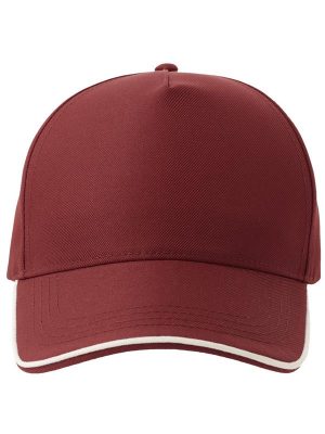 Atlantis Recy Five Piping 5 Panel Structured Mid Profile Curved Visor Recycled Cap Adult - Image 73