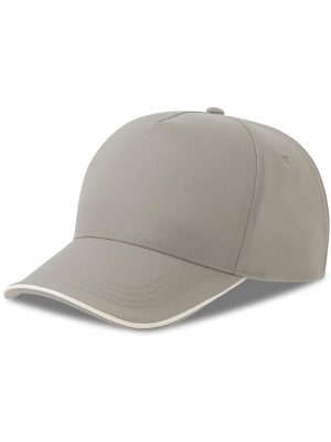 Atlantis Recy Five Piping 5 Panel Structured Mid Profile Curved Visor Recycled Cap Adult - Image 82