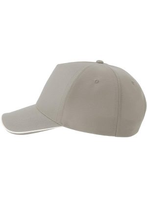 Atlantis Recy Five Piping 5 Panel Structured Mid Profile Curved Visor Recycled Cap Adult - Image 85