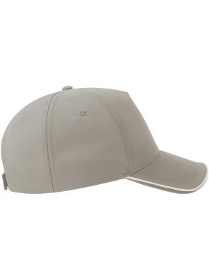 Atlantis Recy Five Piping 5 Panel Structured Mid Profile Curved Visor Recycled Cap Adult - Image 86