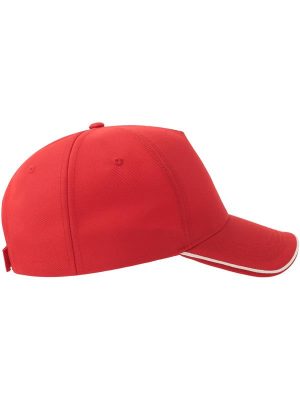 Atlantis Recy Five Piping 5 Panel Structured Mid Profile Curved Visor Recycled Cap Adult - Image 116