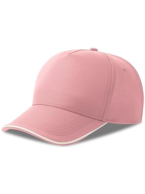 Atlantis Recy Five Piping 5 Panel Structured Mid Profile Curved Visor Recycled Cap Adult - Image 107