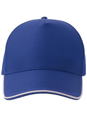 Atlantis Recy Five Piping 5 Panel Structured Mid Profile Curved Visor Recycled Cap Adult - Image 118